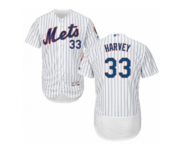 Men's Majestic New York Mets #33 Matt Harvey White Flexbase Authentic Collection MLB Jersey
