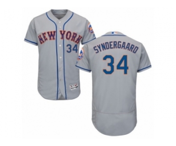 Men's Majestic New York Mets #34 Noah Syndergaard Grey Flexbase Authentic Collection MLB Jersey