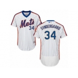Men's Majestic New York Mets #34 Noah Syndergaard White Royal Flexbase Authentic Collection MLB Jersey