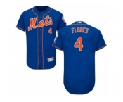 Men's Majestic New York Mets #4 Wilmer Flores Royal Blue Flexbase Authentic Collection MLB Jersey