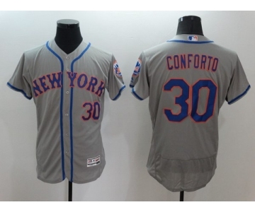 Men's New York Mets #30 Michael Conforto Majestic Gray Flexbase Authentic Collection Player Jersey