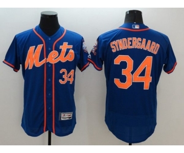 Men's New York Mets #34 Noah Syndergaar Majestic Royal Blue Flexbase Authentic Collection Player Jersey
