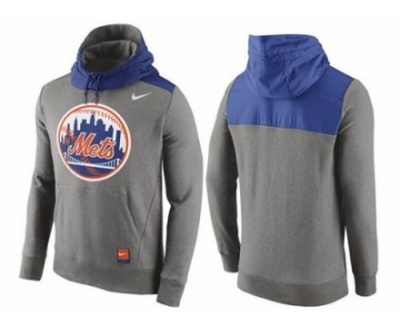 Men's New York Mets Nike Gray Cooperstown Collection Hybrid Pullover Hoodie