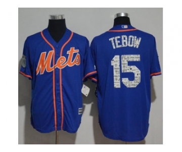 New York Mets #15 Tim Tebow Blue 2017 Spring Training Cool Base Stitched MLB Jersey