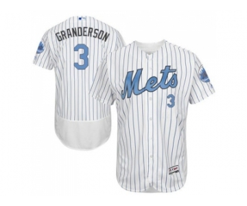 New York Mets #3 Curtis Granderson White(Blue Strip) Flexbase Authentic Collection 2016 Father's Day Stitched Baseball Jersey