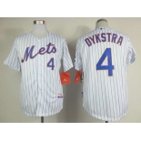 mlb jerseys new york mets #4 dykstra white(blue strip)
