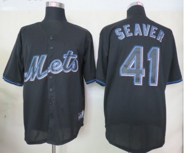 mlb jerseys new york mets #41 tom seaver black[fashion]
