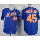 mlb jerseys new york mets #45 Wheeler blue[number orange][2013 mlb all star patch][Wheeler]