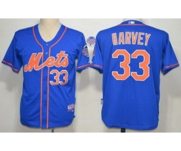 mlb new york mets #33 matt harvey blue[number orange]