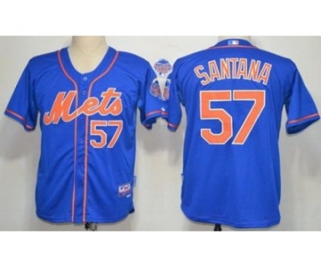 mlb new york mets #57 johan santana blue[number orange]