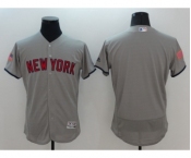 Men New York Yankees Blank Majestic Gray 2016 Independence Day Stars & Stripes Flex Base Team Jersey