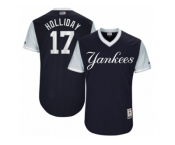 Men's 2017 Little League World Series Yankees #17 Matt Holliday Holliday Navy Jersey