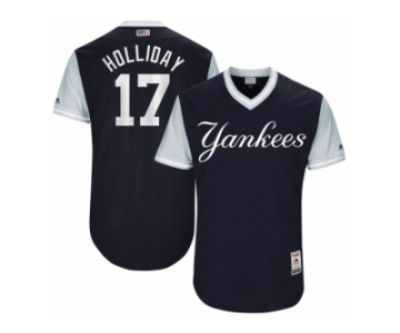 Men's 2017 Little League World Series Yankees #17 Matt Holliday Holliday Navy Jersey