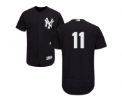 Men's Majestic New York Yankees #11 Brett Gardner Navy Flexbase Authentic Collection MLB Jersey