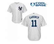 Men's Majestic New York Yankees #11 Brett Gardner Replica White Home MLB Jersey