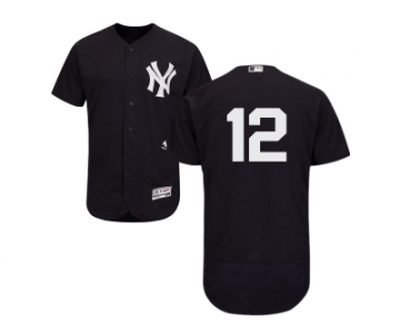 Men's Majestic New York Yankees #12 Chase Headley Navy Flexbase Authentic Collection MLB Jersey