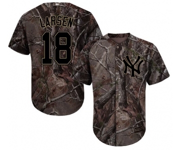 Men's Majestic New York Yankees #18 Don Larsen Authentic Camo Realtree Collection Flex Base MLB Jersey