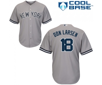 Men's Majestic New York Yankees #18 Don Larsen Replica Grey Road MLB Jersey