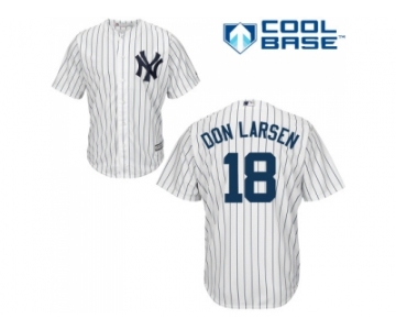 Men's Majestic New York Yankees #18 Don Larsen Replica White Home MLB Jersey