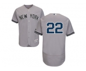 Men's Majestic New York Yankees #22 Jacoby Ellsbury Grey Flexbase Authentic Collection MLB Jersey