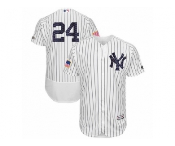 Men's Majestic New York Yankees #24 Gary Sanchez White Stars & Stripes Authentic Collection Flex Base MLB Jersey