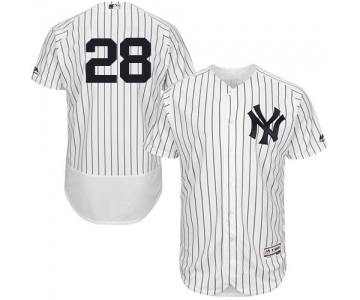 Men's Majestic New York Yankees #28 Austin Romine White Home Flex Base Authentic Collection MLB Jersey