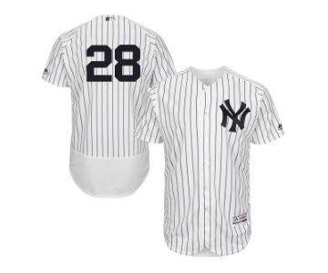 Men's Majestic New York Yankees #28 Joe Girardi White Navy Flexbase Authentic Collection MLB Jersey
