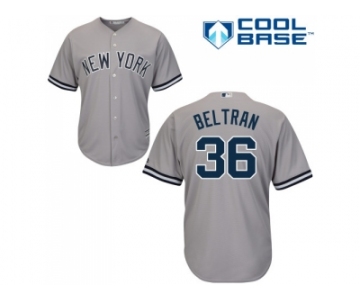 Men's Majestic New York Yankees #36 Carlos Beltran Replica Grey Road MLB Jersey