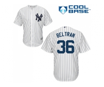 Men's Majestic New York Yankees #36 Carlos Beltran Replica White Home MLB Jersey