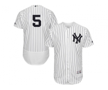 Men's Majestic New York Yankees #5 Joe DiMaggio White Navy Flexbase Authentic Collection MLB Jersey