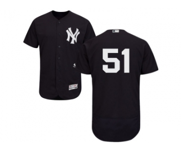 Men's Majestic New York Yankees #51 Bernie Williams Navy Flexbase Authentic Collection MLB Jersey