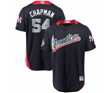 Men's Majestic New York Yankees #54 Aroldis Chapman Game Navy Blue American League 2018 MLB All-Star MLB Jersey