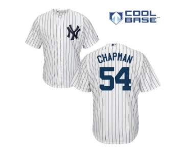 Men's Majestic New York Yankees #54 Aroldis Chapman Replica White Home MLB Jersey