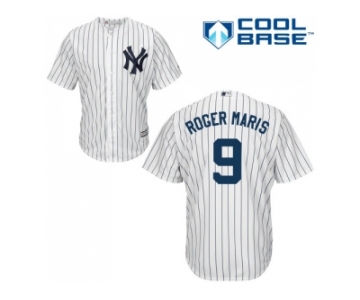 Men's Majestic New York Yankees #9 Roger Maris Replica White Home MLB Jersey