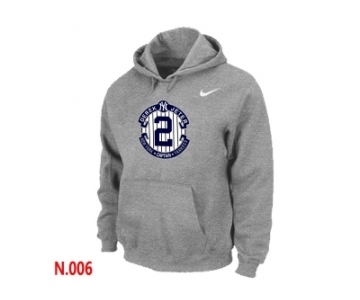 Nike Derek Jeter New York Yankees Official Final Season Commemorative Logo Pullover Hoodie L.Grey