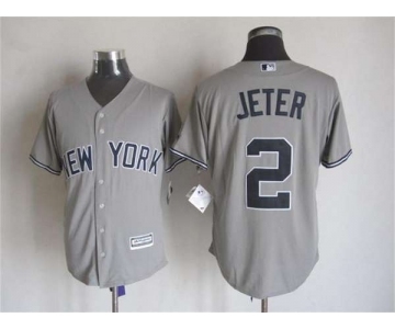 mlb jerseys new york yankees #2 jeter grey[2015 new]