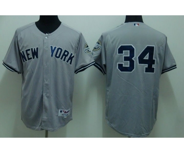 mlb new york yankees #34 burnett grey(2009 logo)