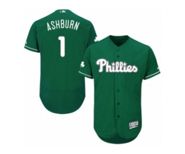 Men's Majestic Philadelphia Phillies #1 Richie Ashburn Green Celtic Flexbase Authentic Collection MLB Jersey
