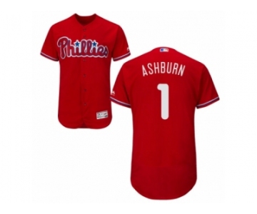 Men's Majestic Philadelphia Phillies #1 Richie Ashburn Red Flexbase Authentic Collection MLB Jersey