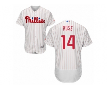 Men's Majestic Philadelphia Phillies #14 Pete Rose White Red Strip Flexbase Authentic Collection MLB Jersey