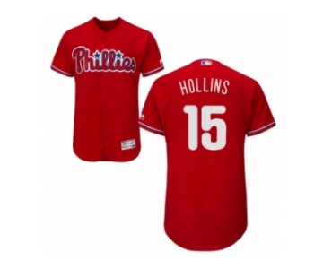 Men's Majestic Philadelphia Phillies #15 Dave Hollins Red Flexbase Authentic Collection MLB Jersey