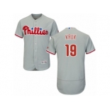 Men's Majestic Philadelphia Phillies #19 John Kruk Grey Flexbase Authentic Collection MLB Jersey