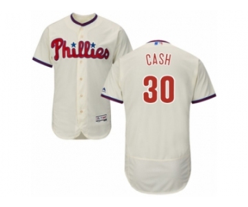 Men's Majestic Philadelphia Phillies #30 Dave Cash Cream Flexbase Authentic Collection MLB Jersey
