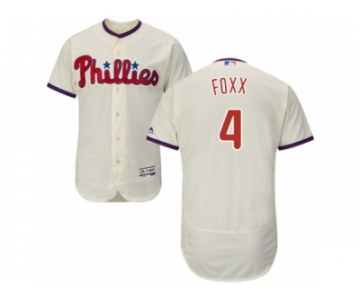 Men's Majestic Philadelphia Phillies #4 Jimmy Foxx Cream Flexbase Authentic Collection MLB Jersey