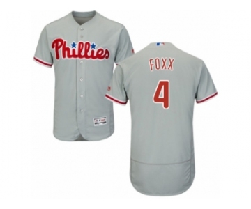 Men's Majestic Philadelphia Phillies #4 Jimmy Foxx Grey Flexbase Authentic Collection MLB Jersey