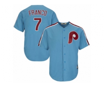 Men's Majestic Philadelphia Phillies #7 Maikel Franco Authentic Light Blue Cooperstown MLB Jersey