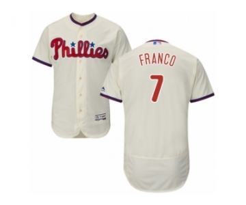 Men's Majestic Philadelphia Phillies #7 Maikel Franco Cream Flexbase Authentic Collection MLB Jersey