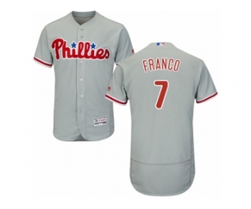 Men's Majestic Philadelphia Phillies #7 Maikel Franco Grey Flexbase Authentic Collection MLB Jersey