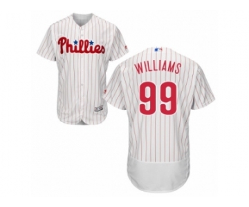 Men's Majestic Philadelphia Phillies #99 Mitch Williams White Red Strip Flexbase Authentic Collection MLB Jersey
