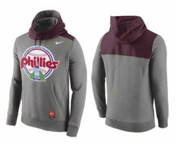 Men's Philadelphia Phillies Nike Gray Cooperstown Collection Hybrid Pullover Hoodie